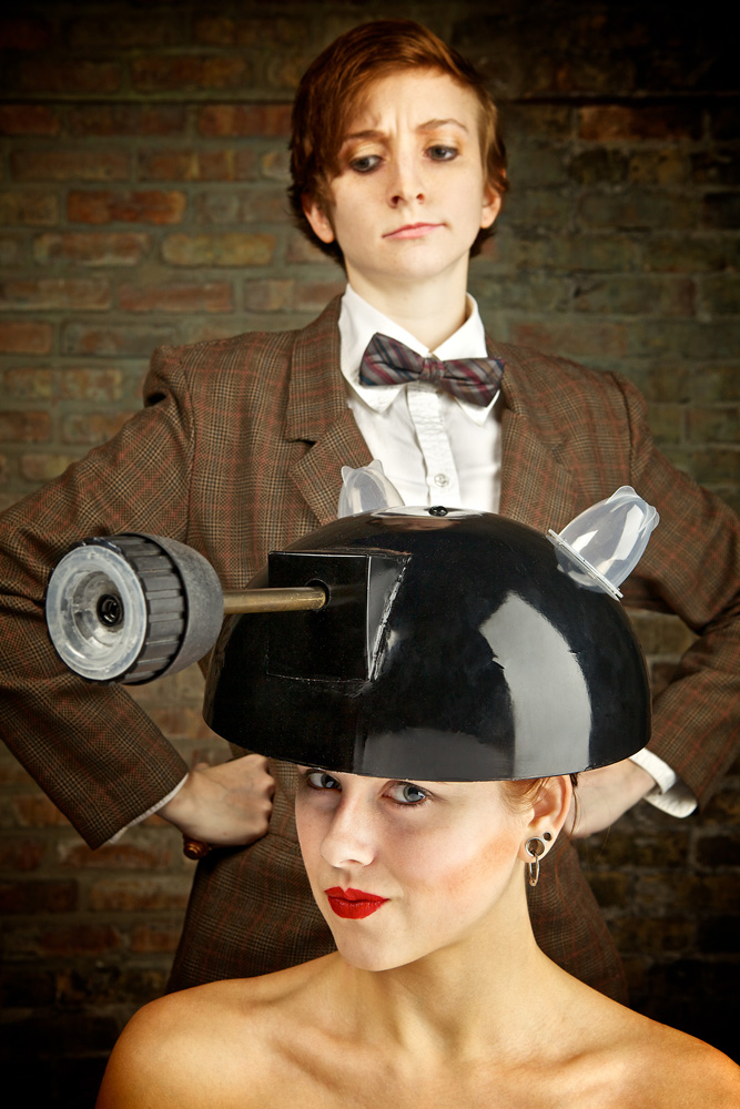 Lady Lemondrop as The Doctor and Devyn DeViante as a Roller Skating Dalek (Credit: Greg Inda)