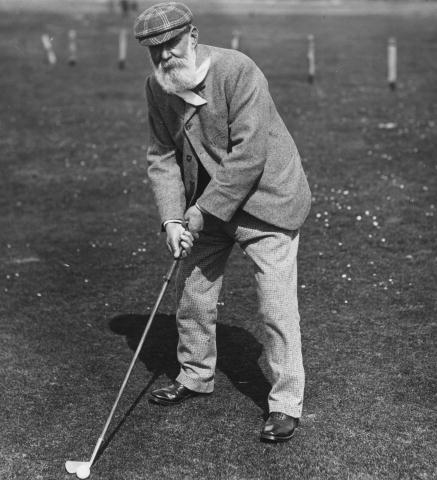 Scottish golfer 'Old' Tom Morris (1821 - 1908) on a golf course. (credit: Hulton Archive/Getty Images)