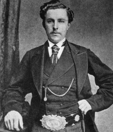 Scottish golfer 'Young' Tom Morris (1851 - 1875) wearing the British Open belt which he won four times.   (credit: James Hardie/Hulton Archive/Getty Images)