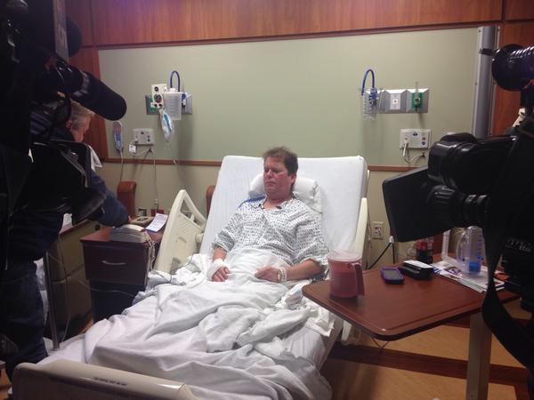 Shawn Grisch is recovering in the hospital after a taxi cab slammed into his bedroom. 