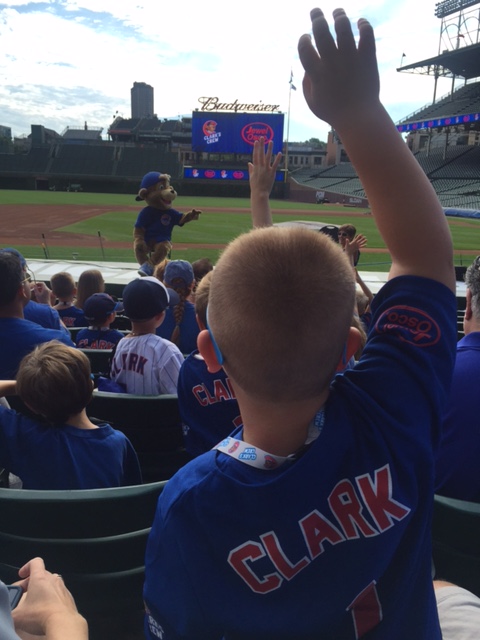 At Clarks Crew, kids under 13 get to talk with the Cubs’ mascot, and some of their favorite players about their favorite sport.(Credit: Lisa Fielding)