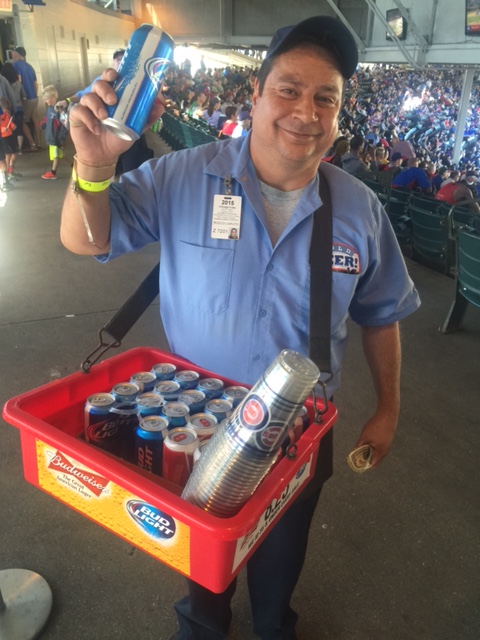 Caputo, 47, started out selling soda when he was 16, then became a beer vendor in 1988. (Credit: Lisa Fielding)