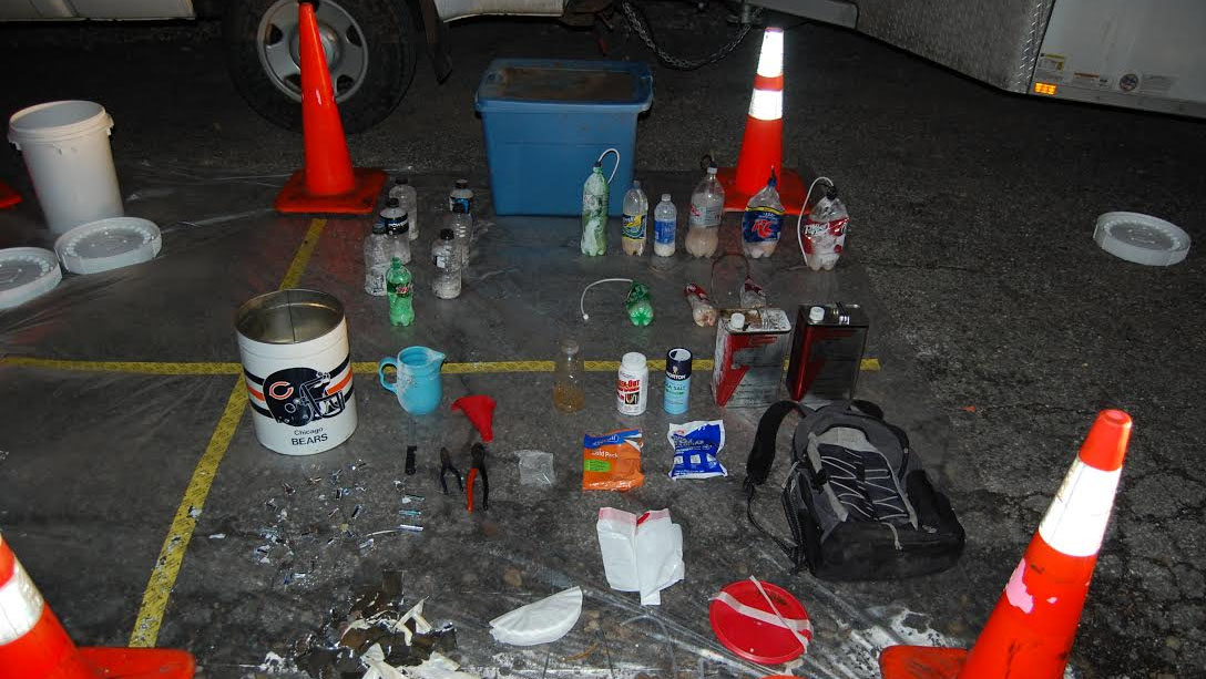 A man is facing drug charges after authorities found supplies for manufacturing methamphetamine in his truck and home. (Porter County Sheriff's Department)