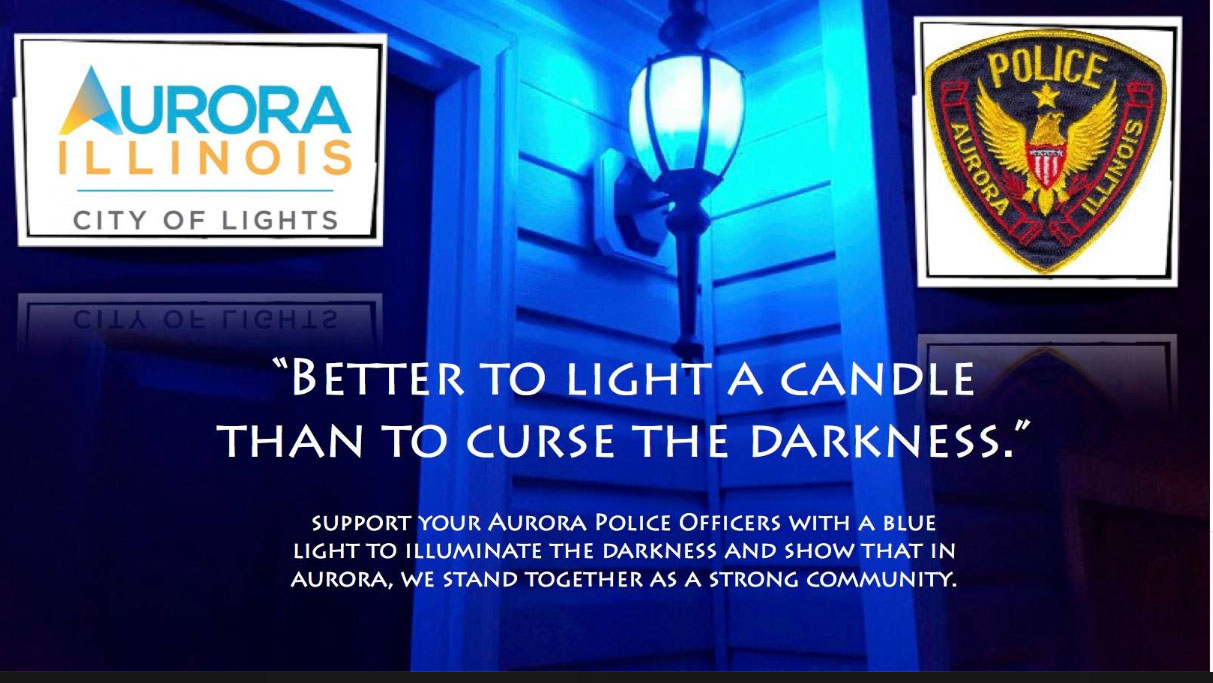 Residents are asked to display blue porch lights to show support for police. (Facebook)