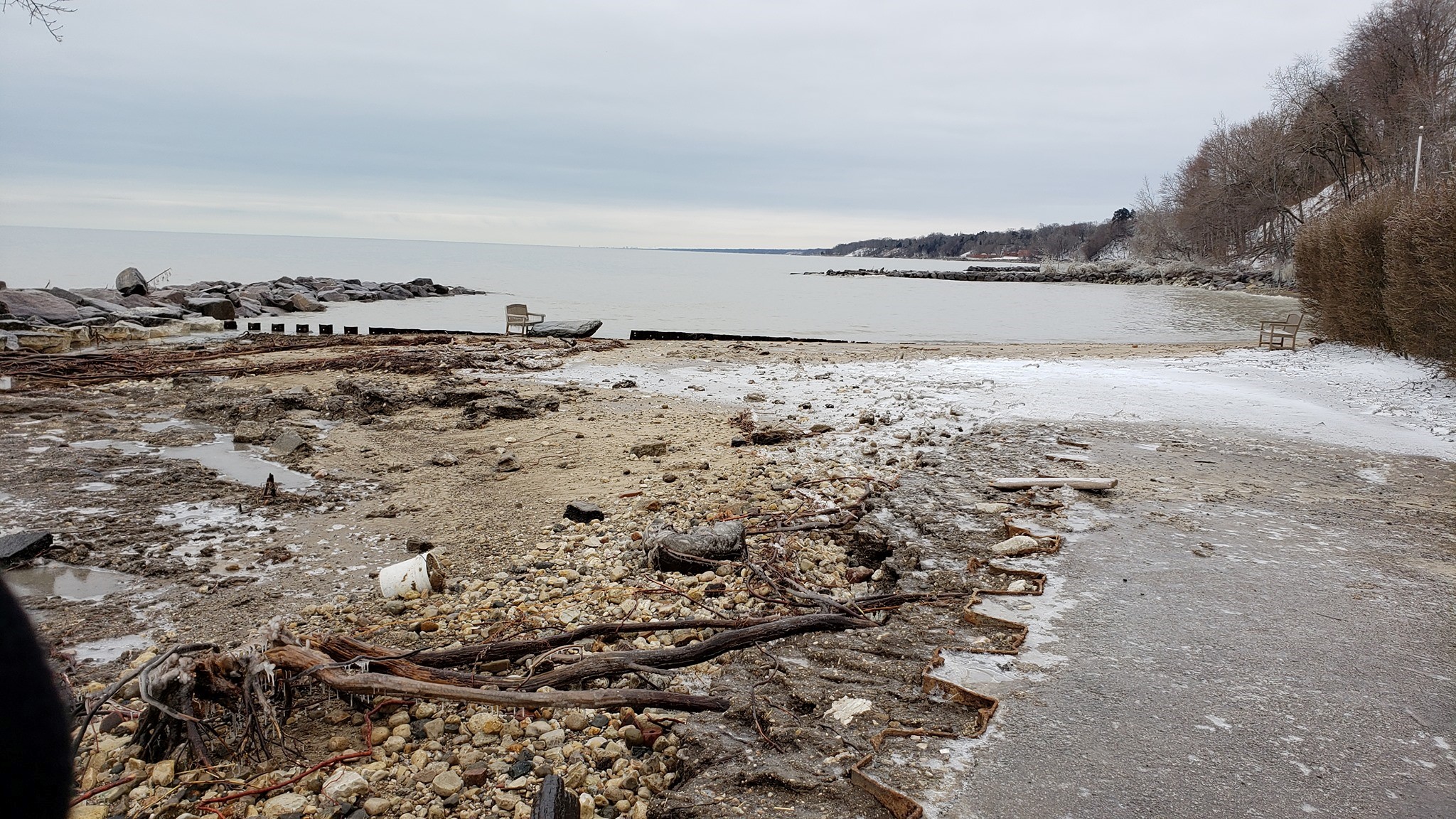 Sunrise Beach And Park In Lake Bluff Left Severely Damaged By