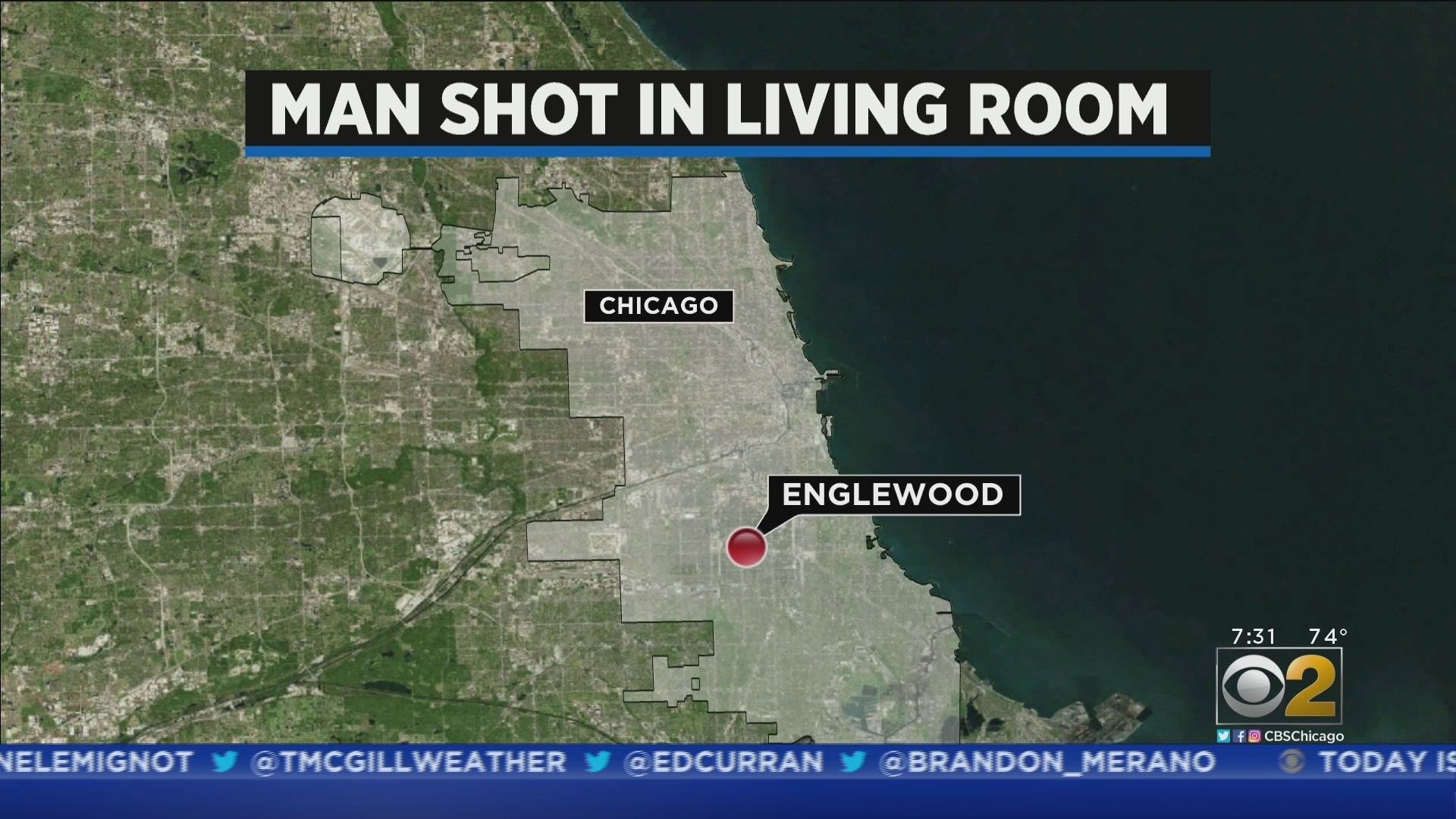 Man shot through window while in living room