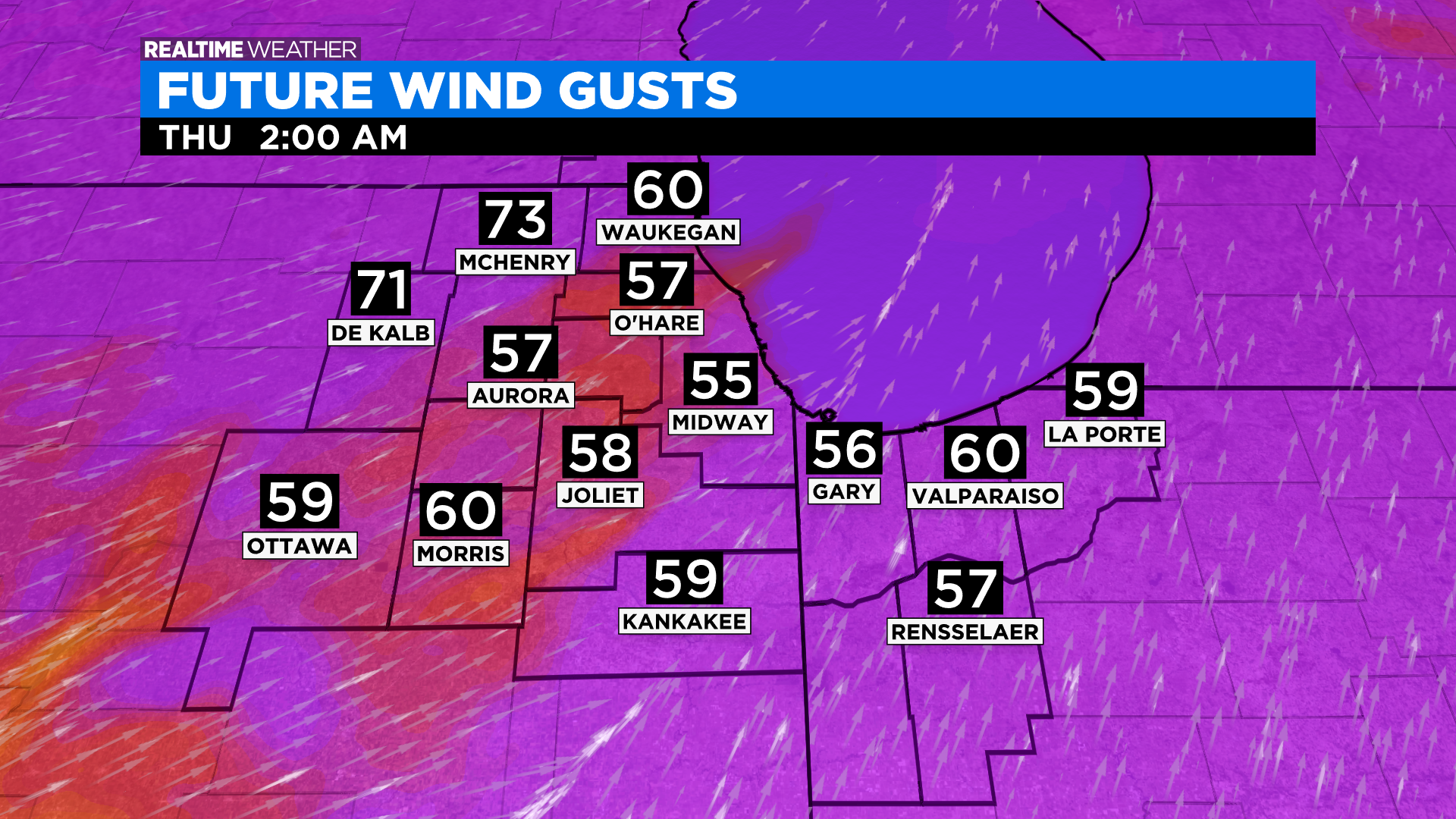 Wind Gusts 2 a.m. Thursday: 12.14.21