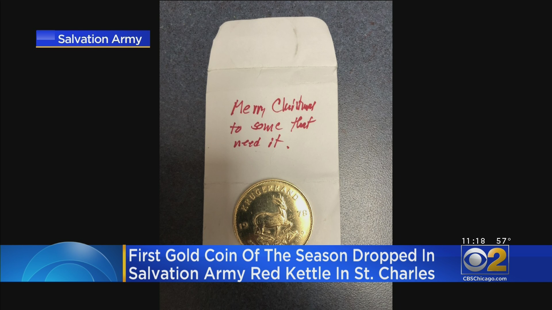 Gold Coin Worth $1,800 Dropped Into The Salvation Army Red Kettle In St. Charles